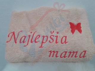 Osuška s nápisom Najlepšia mama