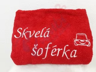 Osuška s nápisom Skvelá šoférka