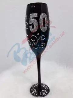 Pohár na šampanské 50 čierny