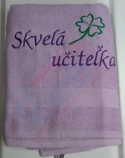 Osuška s nápisom Skvelá učiteľka