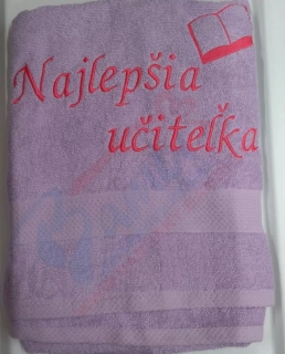 Osuška s nápisom Najlepšia učiteľka