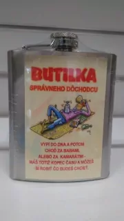 Ploskačka Butilka správneho dôchodcu