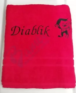 Osuška s nápisom Diablik