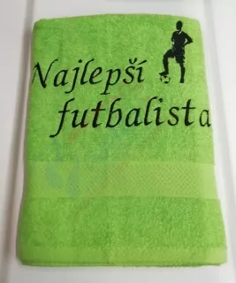 Osuška s nápisom Najlepší futbalista