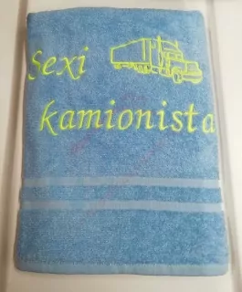 Osuška s nápisom Sexi Kamionista