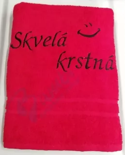 Osuška s nápisom Skvelá krstná