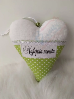 Handmade zelené srdiečko Najlepšia nevesta