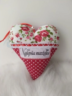 Handmade červené srdiečko Najlepšia manželka