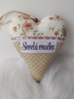 Handmade hnedé srdiečko Skvelá vnučka