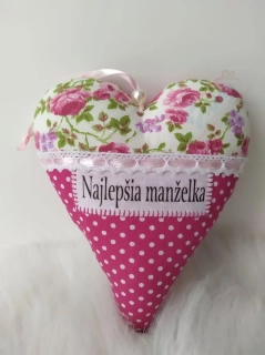 Handmade ružové srdiečko Najlepšia manželka