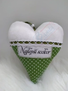 Handmade zelené srdiečko Najlepší svokor