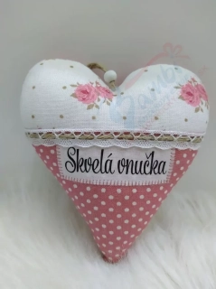 Handmade ružové srdiečko Skvelá vnučka