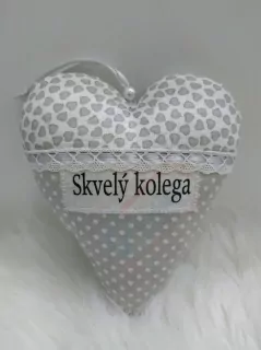 Handmade šedé srdiečko Skvelý kolega