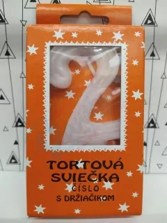 Sviečka na tortu biela 2