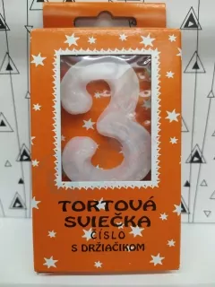 Sviečka na tortu biela 3