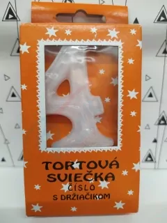 Sviečka na tortu biela 4