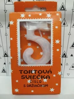 Sviečka na tortu biela 5