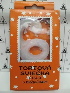 Sviečka na tortu biela 6