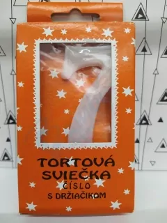 Sviečka na tortu biela 7