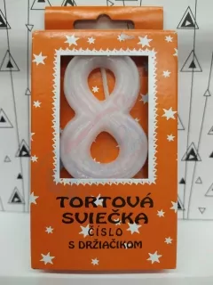 Sviečka na tortu biela 8