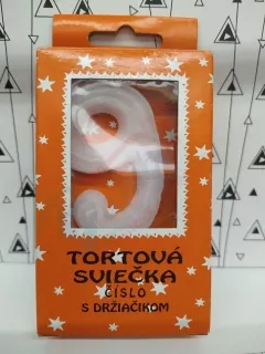 Sviečka na tortu biela 9
