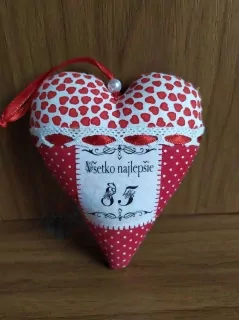 Handmade červené srdiečko Všetko najlepšie 85