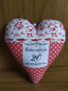 Handmade červené srdiečko Všetko najlepšie 20