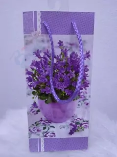 Darčeková taška s fialovými kvetinami 