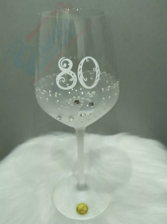 Jubilejný pohár so Swarovského kryštálmi 80