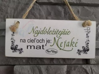 Drevená tabuľka Ciele