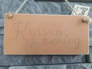Drevená tabuľka Krásne meniny