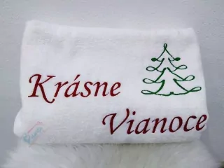 Osuška s nápisom Krásne Vianoce