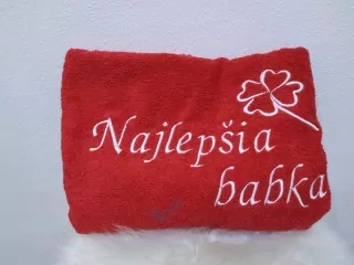 Osuška s nápisom Najlepšia babka
