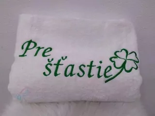 Osuška s nápisom Pre šťastie