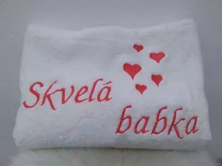 Osuška s nápisom Skvelá babka