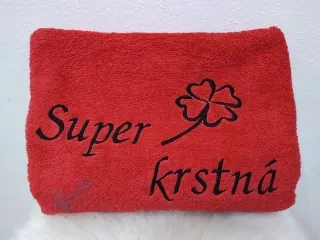 Osuška s nápisom Super krstná