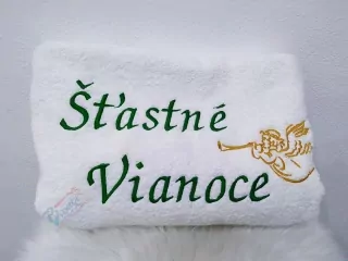 Osuška s nápisom Šťastné Vianoce
