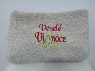 Osuška s nápisom Veselé Vianoce
