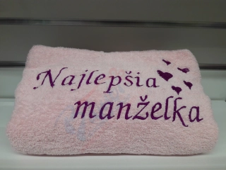 Osuška s nápisom Najlepšia manželka