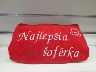 Osuška s nápisom Najlepšia šoférka