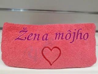 Osuška s nápisom Žena môjho srdca