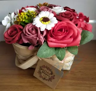 Košík z mydlových kvetov Big rose