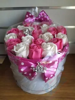 Mydlový flower box Pink-White23