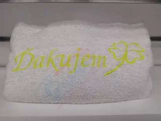 Osuška s nápisom Ďakujem
