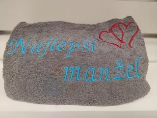 Osuška s nápisom Najlepší manžel