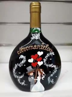 Ručne maľované vínko Novomanželom