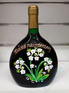 Ručne maľované vínko Krásne narodeniny