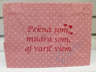 Vyšívaná zástera Pekná som, múdra som aj variť viem