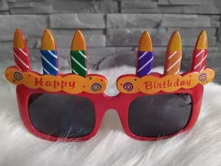 Párty okuliare Happy Birthday červené