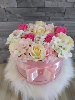Mydlový flower box mix ružový väčší